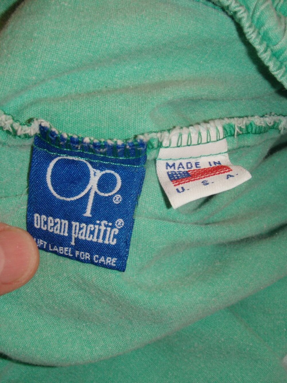 vintage 1980s OP Ocean Pacific USA surfer skater green cotton Shorts L 78306-31v - Picture 4 of 8